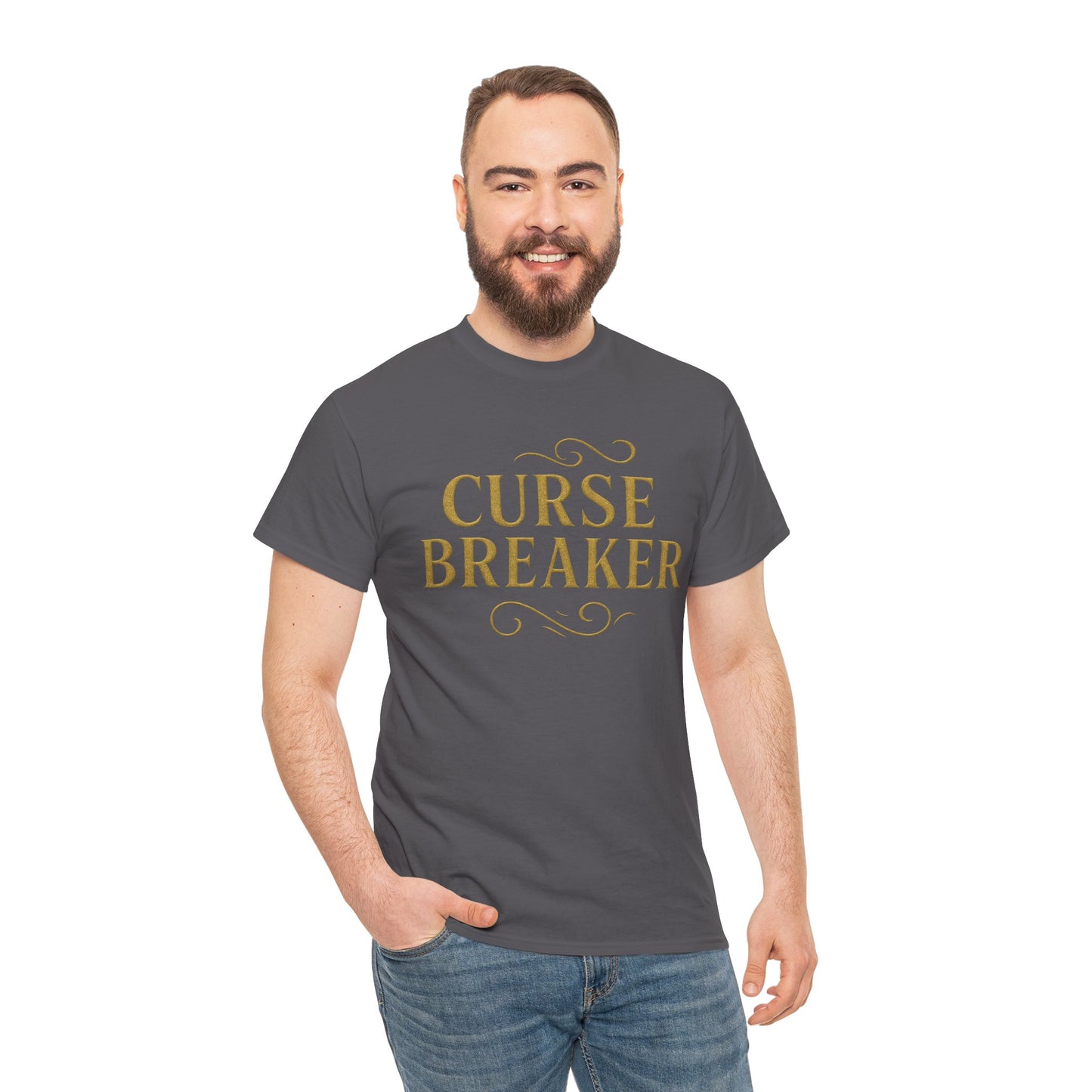Curse Breaker Unisex Heavy Cotton Tee | Motivational Shirt, Gift for Friends, Empowerment Top, Everyday Wear, Spiritual Gift