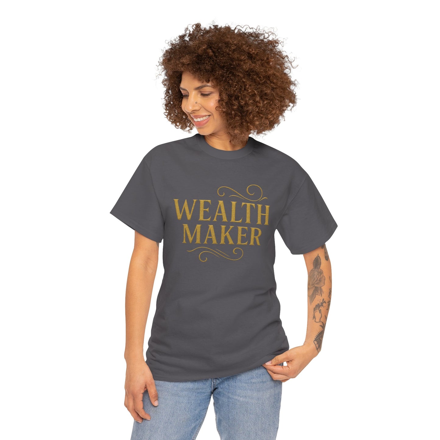 Wealth Maker Tee - Unisex Heavy Cotton Shirt, Motivational Tee, Gift for Entrepreneurs, Casual Wear, Birthday Present, Inspirational