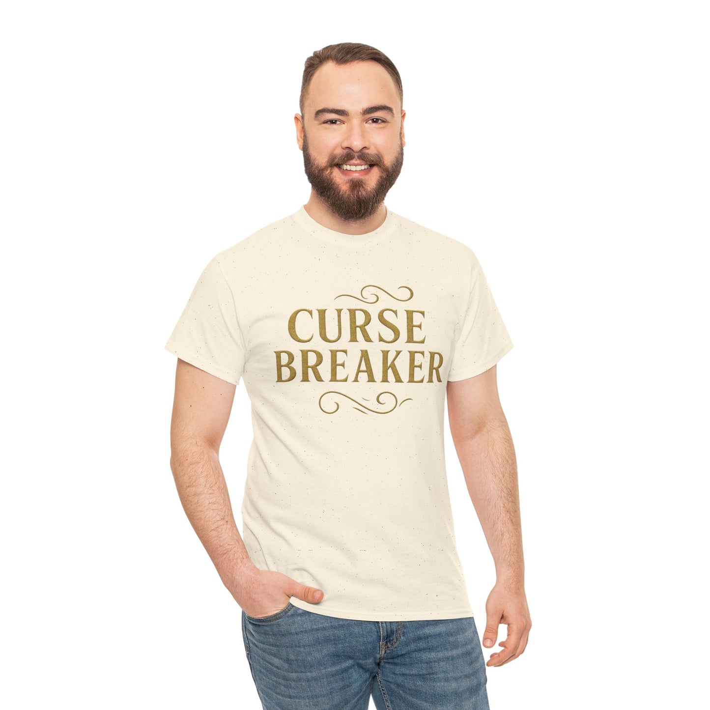 Curse Breaker Unisex Heavy Cotton Tee | Motivational Shirt, Gift for Friends, Empowerment Top, Everyday Wear, Spiritual Gift